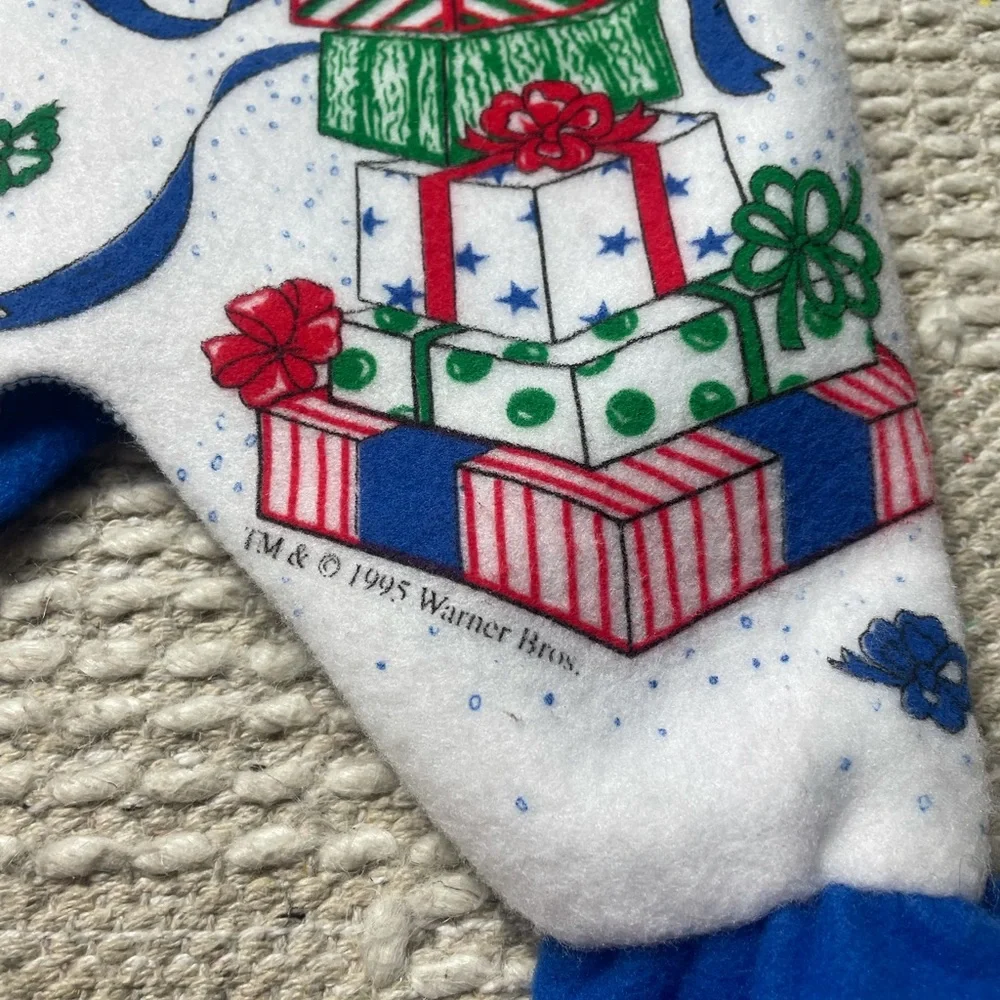 NWT Vintage Gerber Looney Tunes Bugs Bunny Christmas One Piece Pajamas 6 Mon